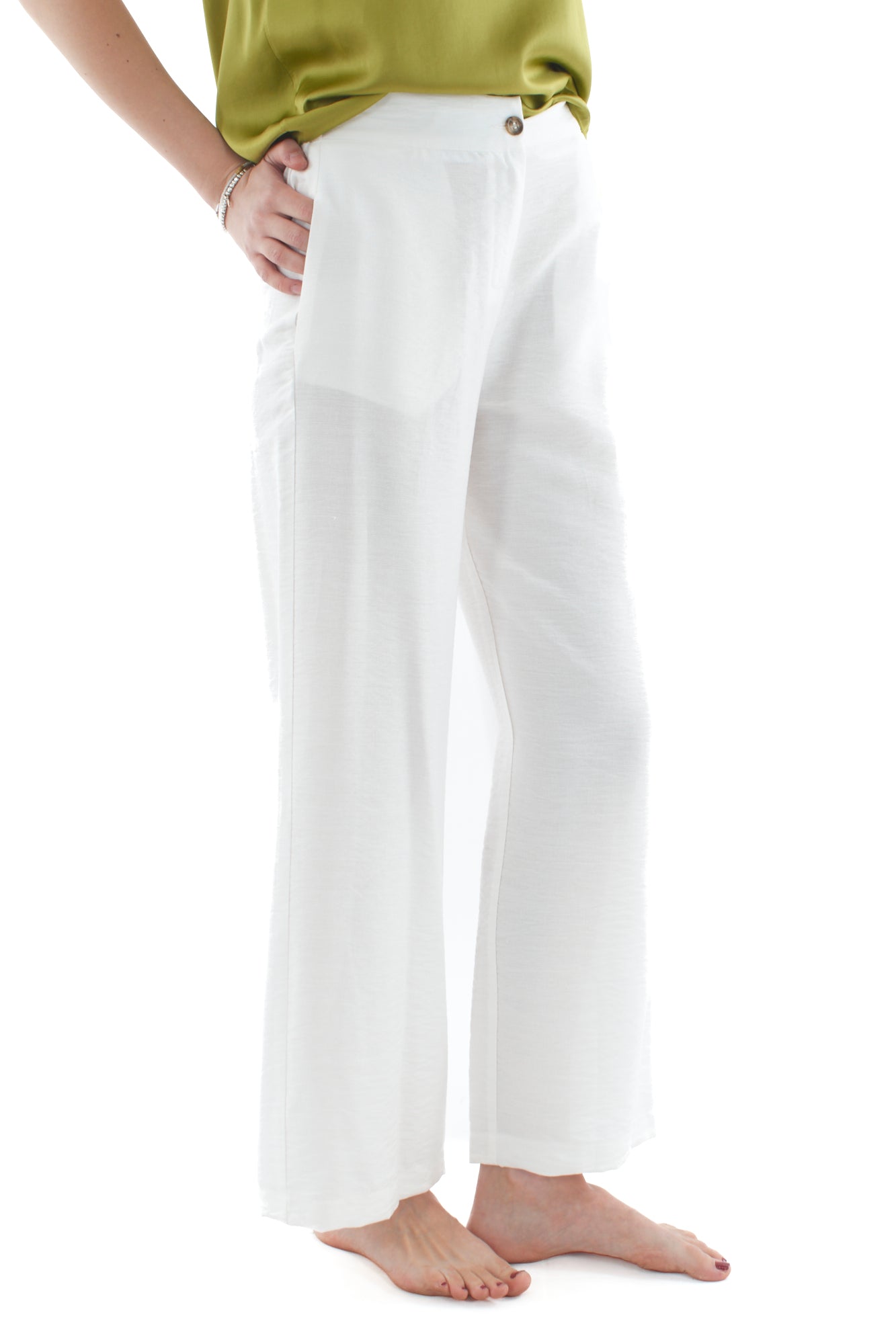 Completo giacca mezze maniche e pantalone da Donna Dixie - Bianco