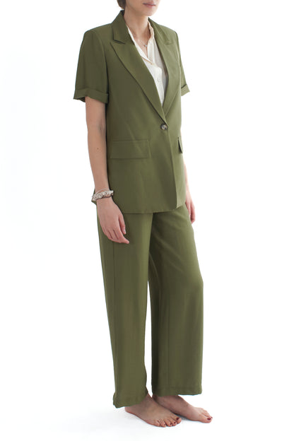 Completo giacca mezze maniche e pantalone da Donna Dixie - Militare