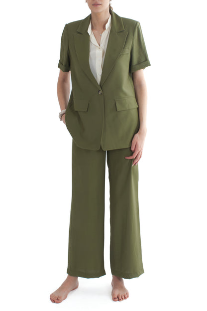 Completo giacca mezze maniche e pantalone da Donna Dixie - Militare