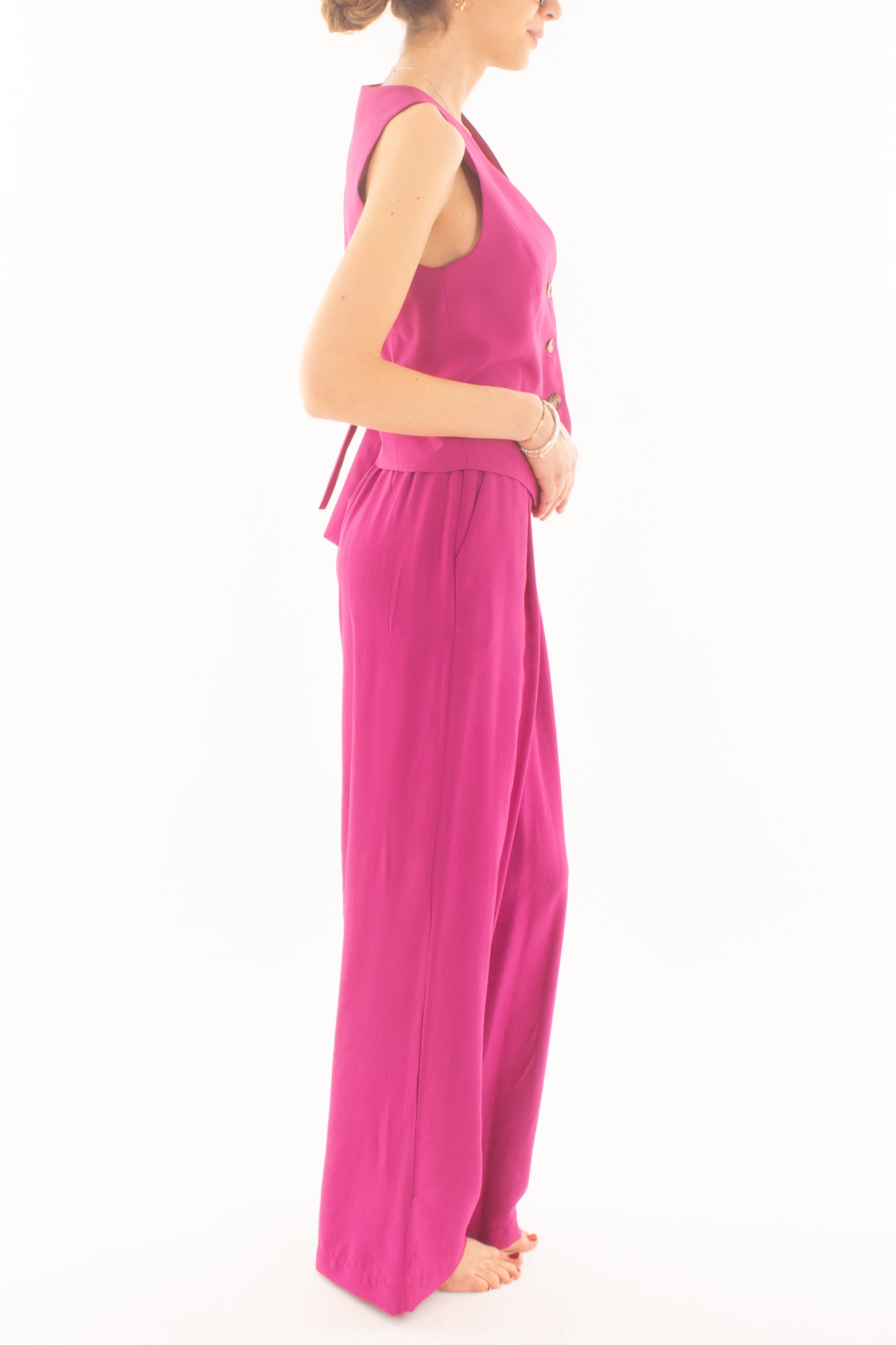 DIXIE Completo gilet e pantalone palazzo da Donna Dixie - Fuxia Fucsia