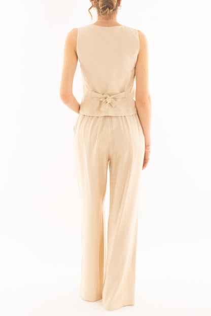 Completo gilet e pantalone palazzo da Donna Dixie - Gesso