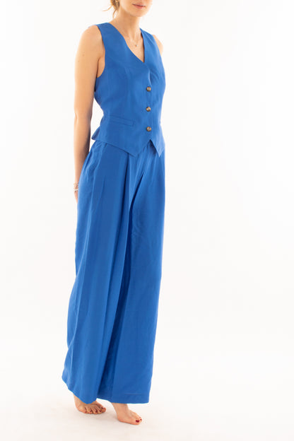 Completo gilet e pantalone palazzo da Donna Dixie - Royal