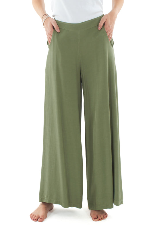 DIXIE Pantalone a palazzo ampio da Donna Dixie - Militare Militare