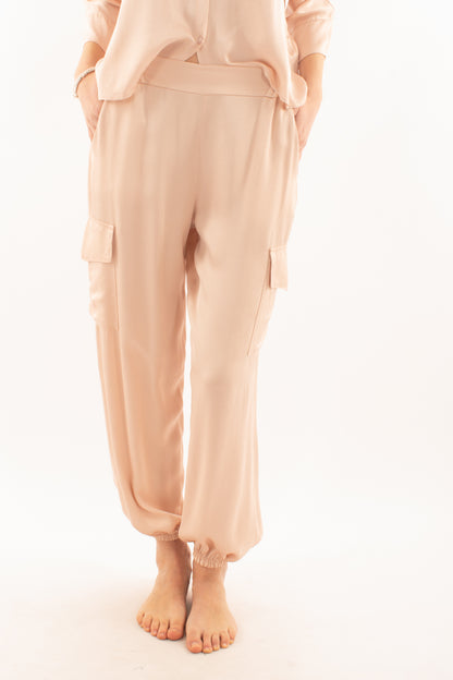Pantalone in satin con tasconi da Donna Dixie - Rosa
