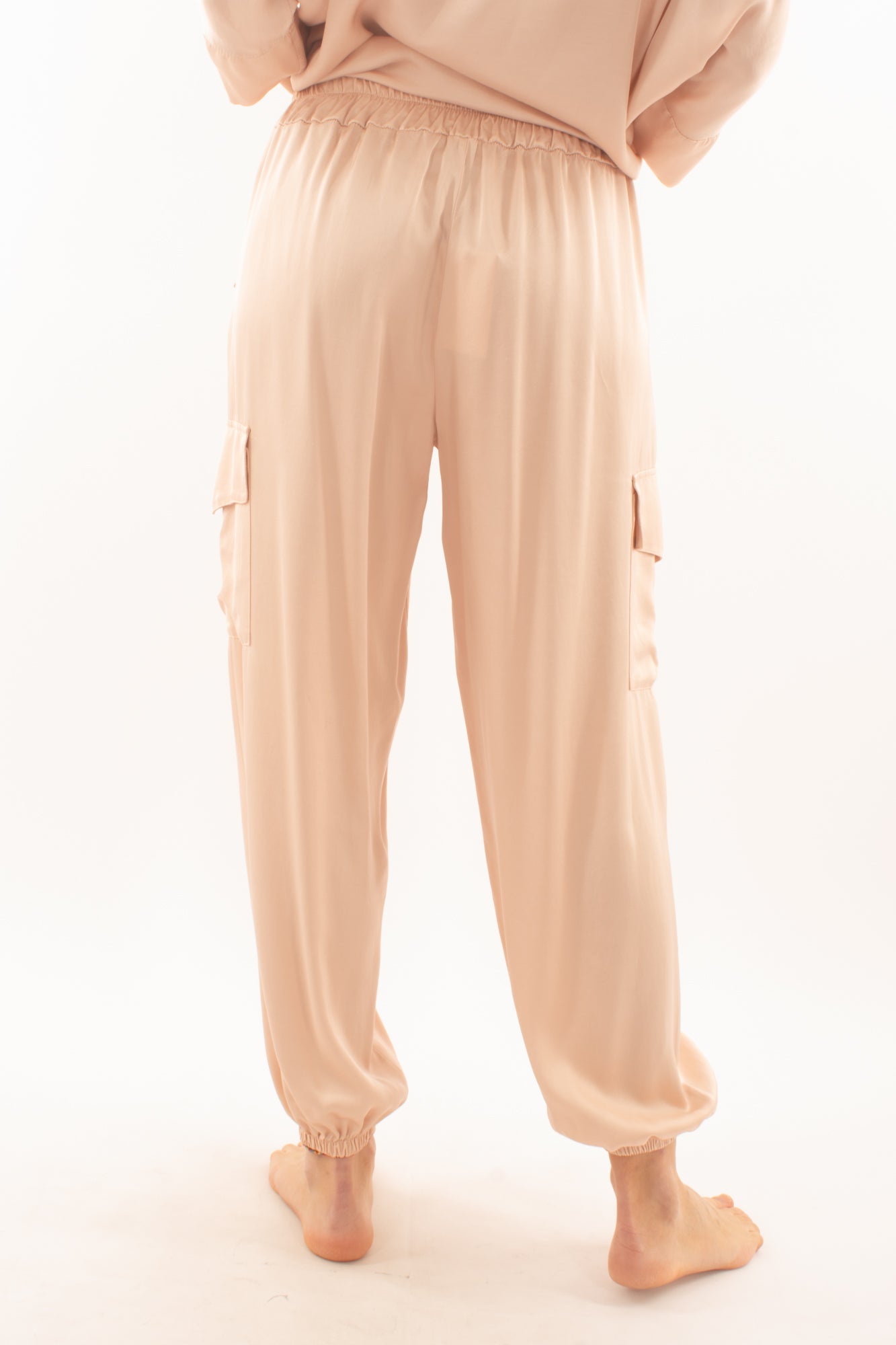 Pantalone in satin con tasconi da Donna Dixie - Rosa