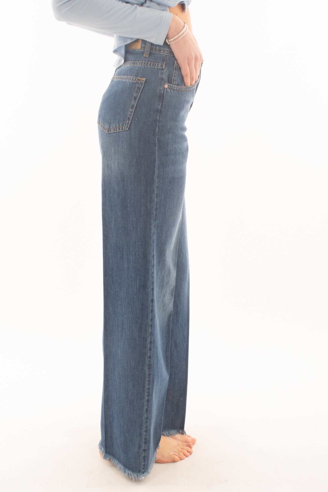 Jeans a palazzo sfrangiato da Donna Dixie - Denim