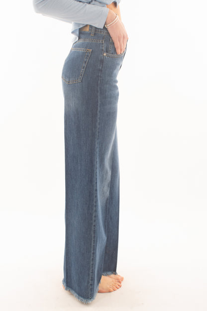 Jeans a palazzo sfrangiato da Donna Dixie - Denim