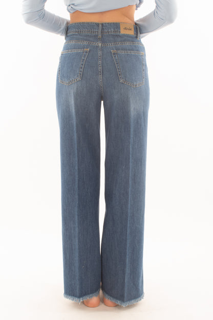 Jeans a palazzo sfrangiato da Donna Dixie - Denim