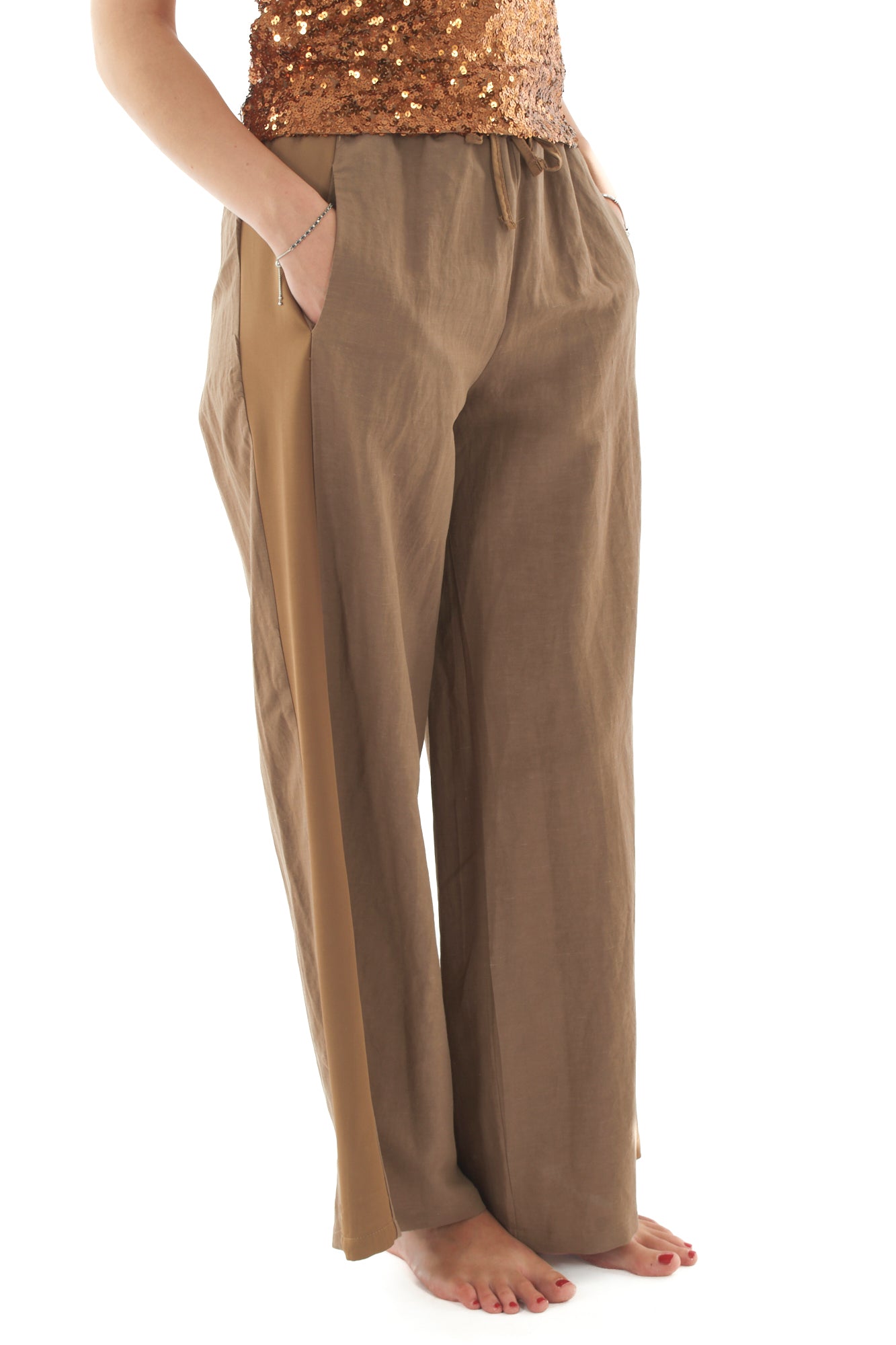 pantalone con banda laterale da Donna Dixie - Biscotto