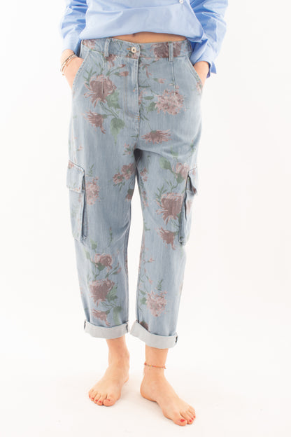 DIXIE Jeans con stampa floreale da Donna Dixie - Denim Denim