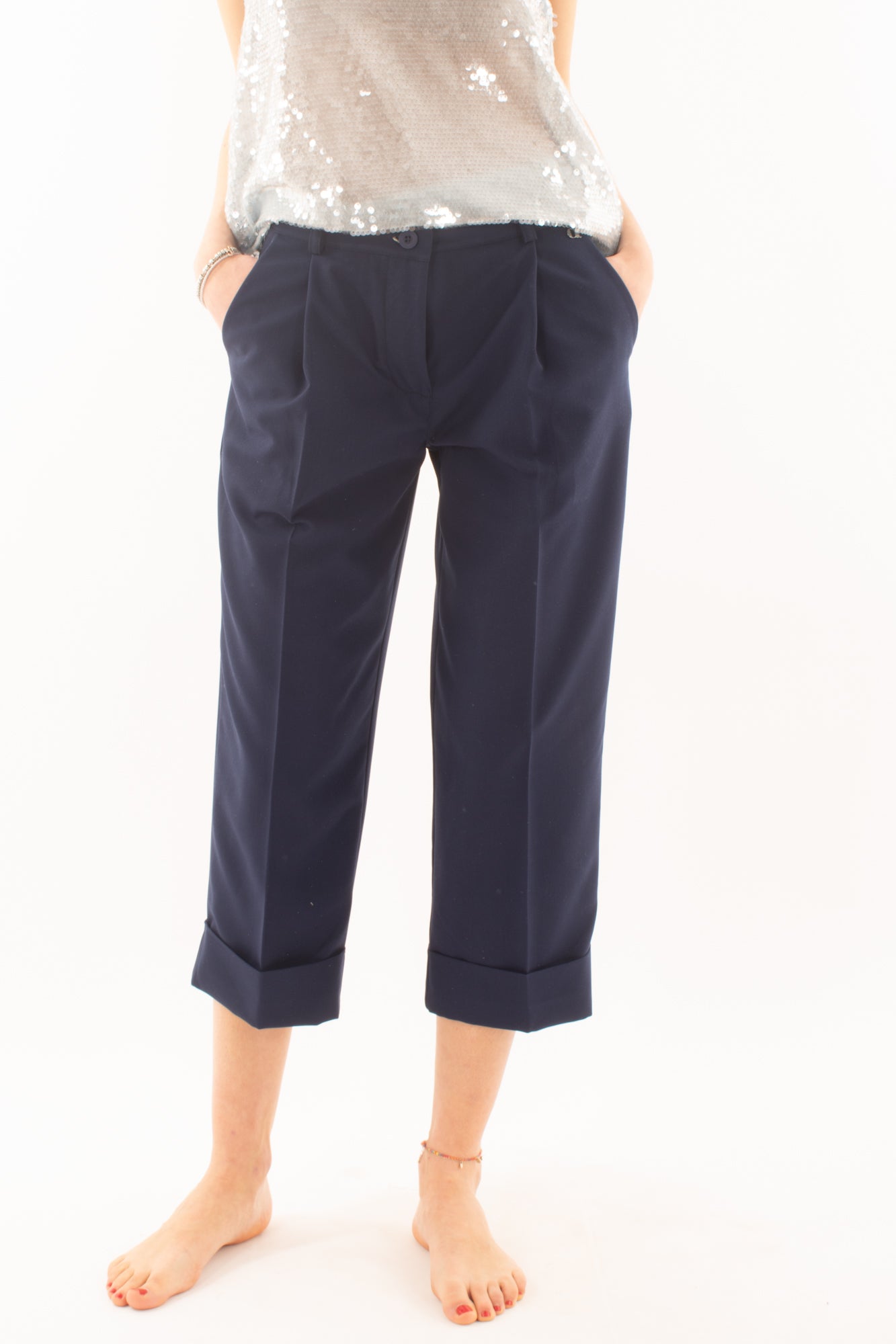 DIXIE Pantalone con risvoltone da Donna Dixie Blu Blu