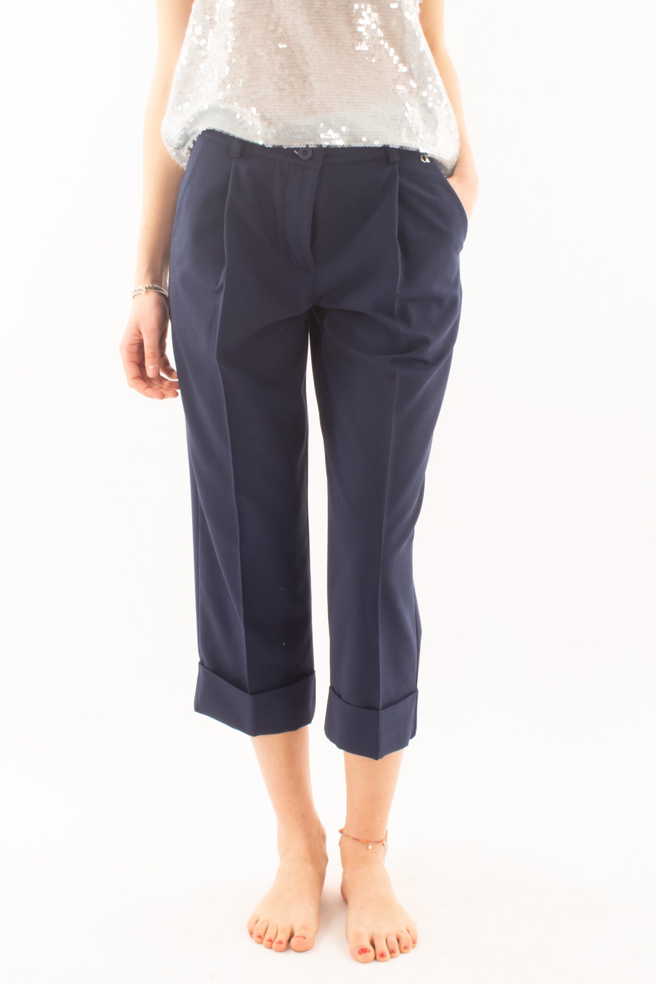 Pantalone con risvoltone da Donna Dixie - Blu