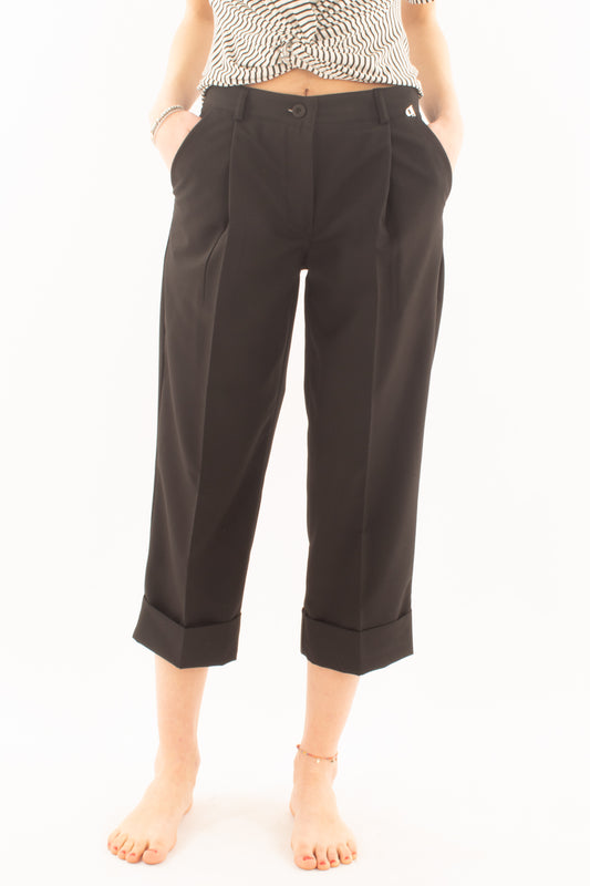 DIXIE Pantalone con risvoltone da Donna Dixie - Nero Nero