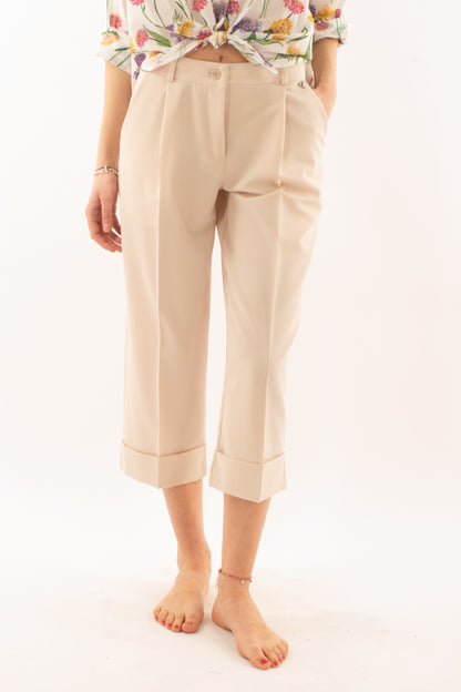 Pantalone con risvoltone da Donna Dixie - Gesso