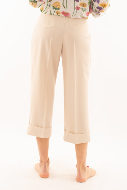 Pantalone con risvoltone da Donna Dixie - Gesso