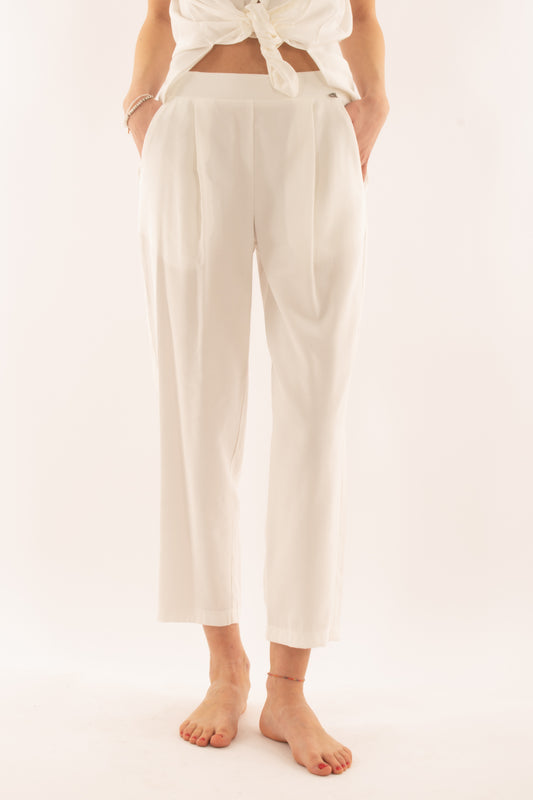 DIXIE Pantalone morbido da Donna Dixie - Bianco Bianco