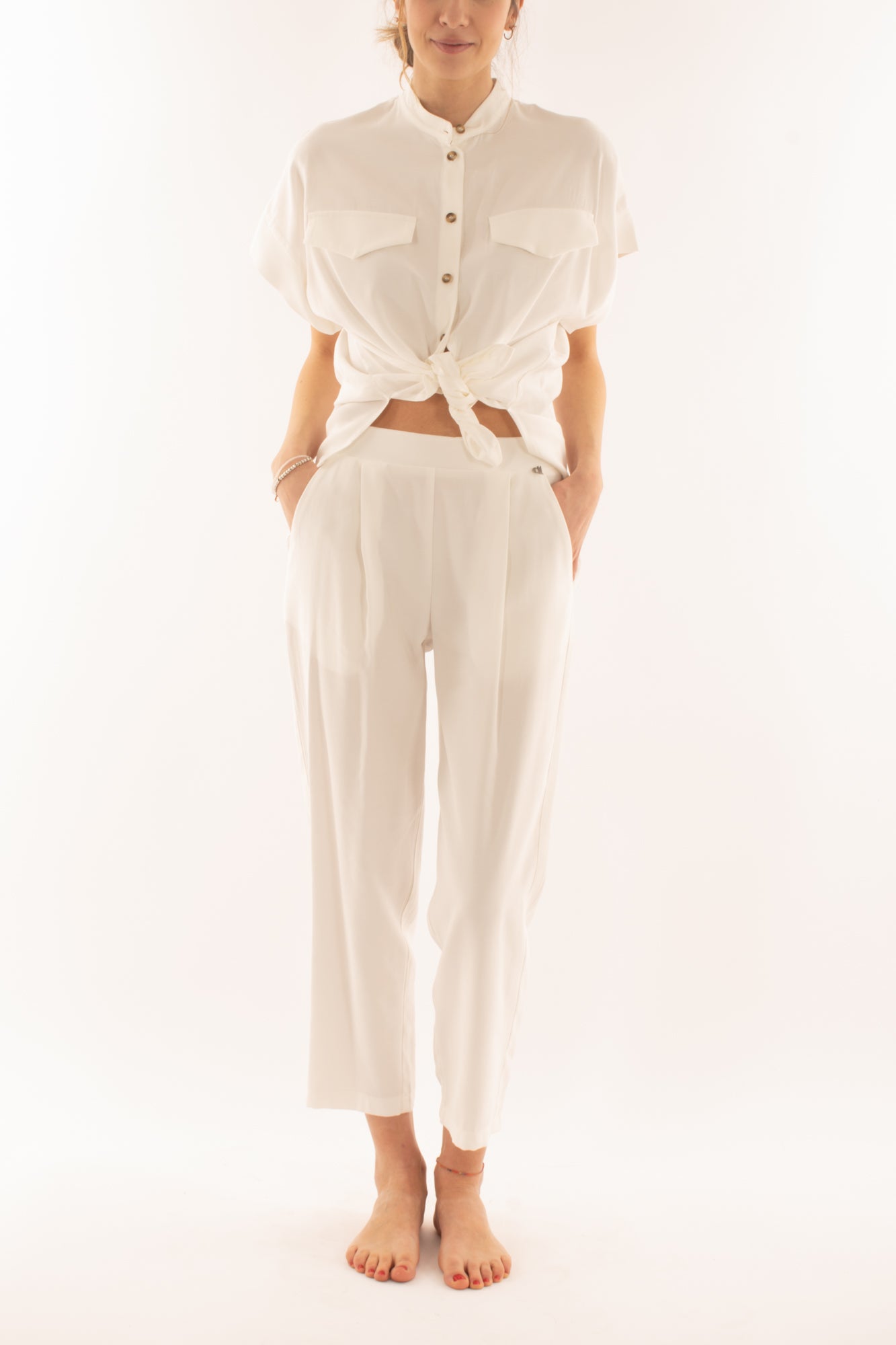 DIXIE Pantalone morbido da Donna Dixie - Bianco Bianco