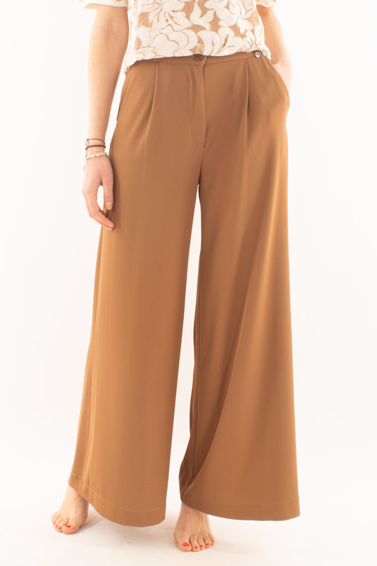 DIXIE Pantalone fluido da Donna Dixie - Tabacco Tabacco