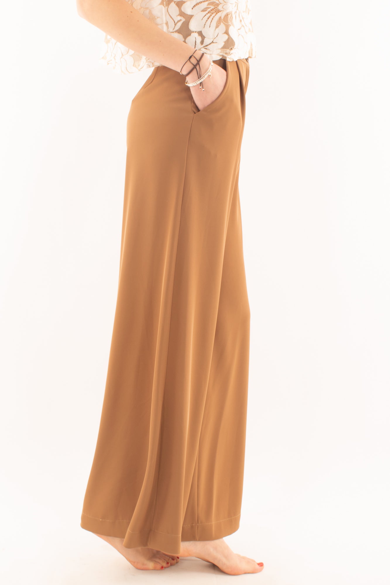 Pantalone fluido da Donna Dixie - Tabacco