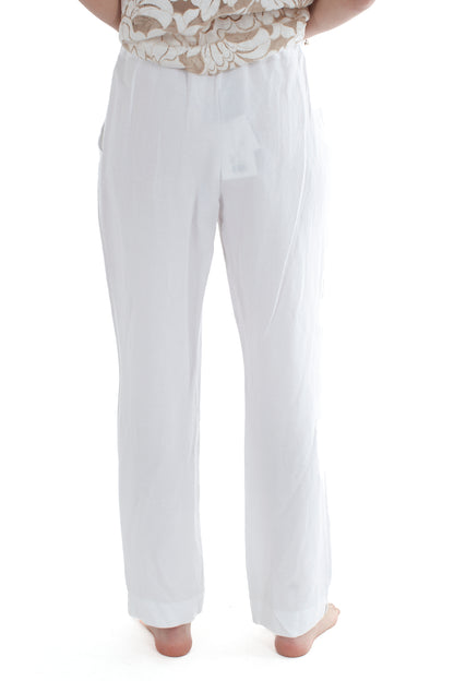 Pantalone in viscosa e lino da Donna Dixie - Bianco