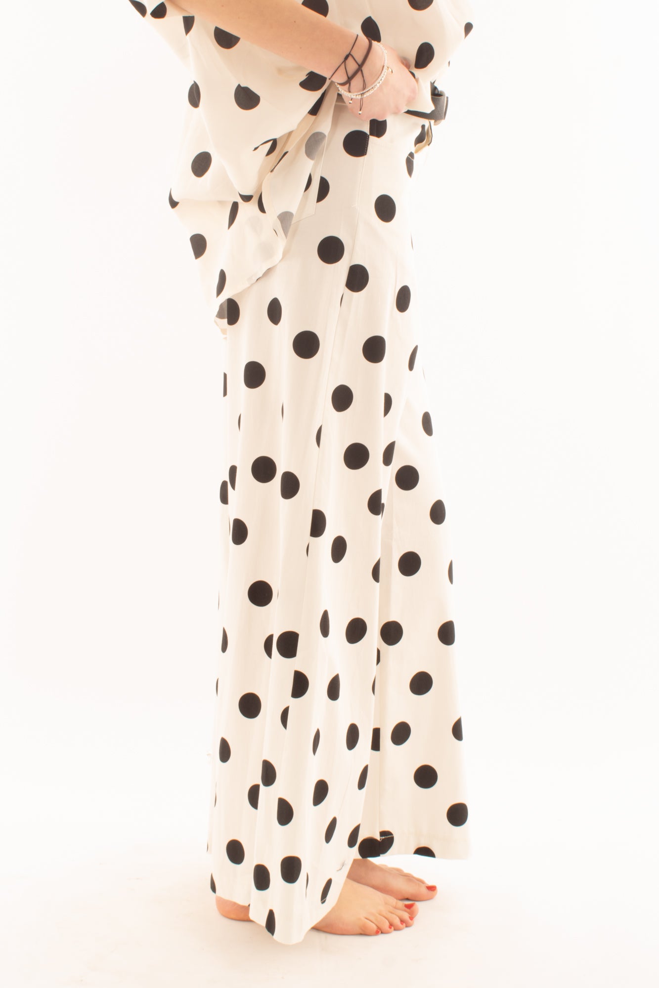 Pantalone a pois da Donna Dixie - Latte