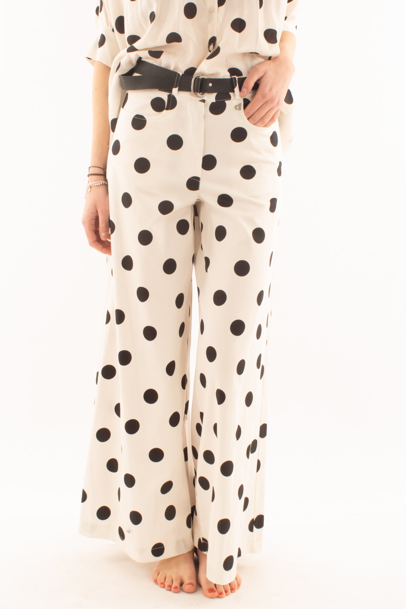 DIXIE Pantalone a pois da Donna Dixie - Latte Latte