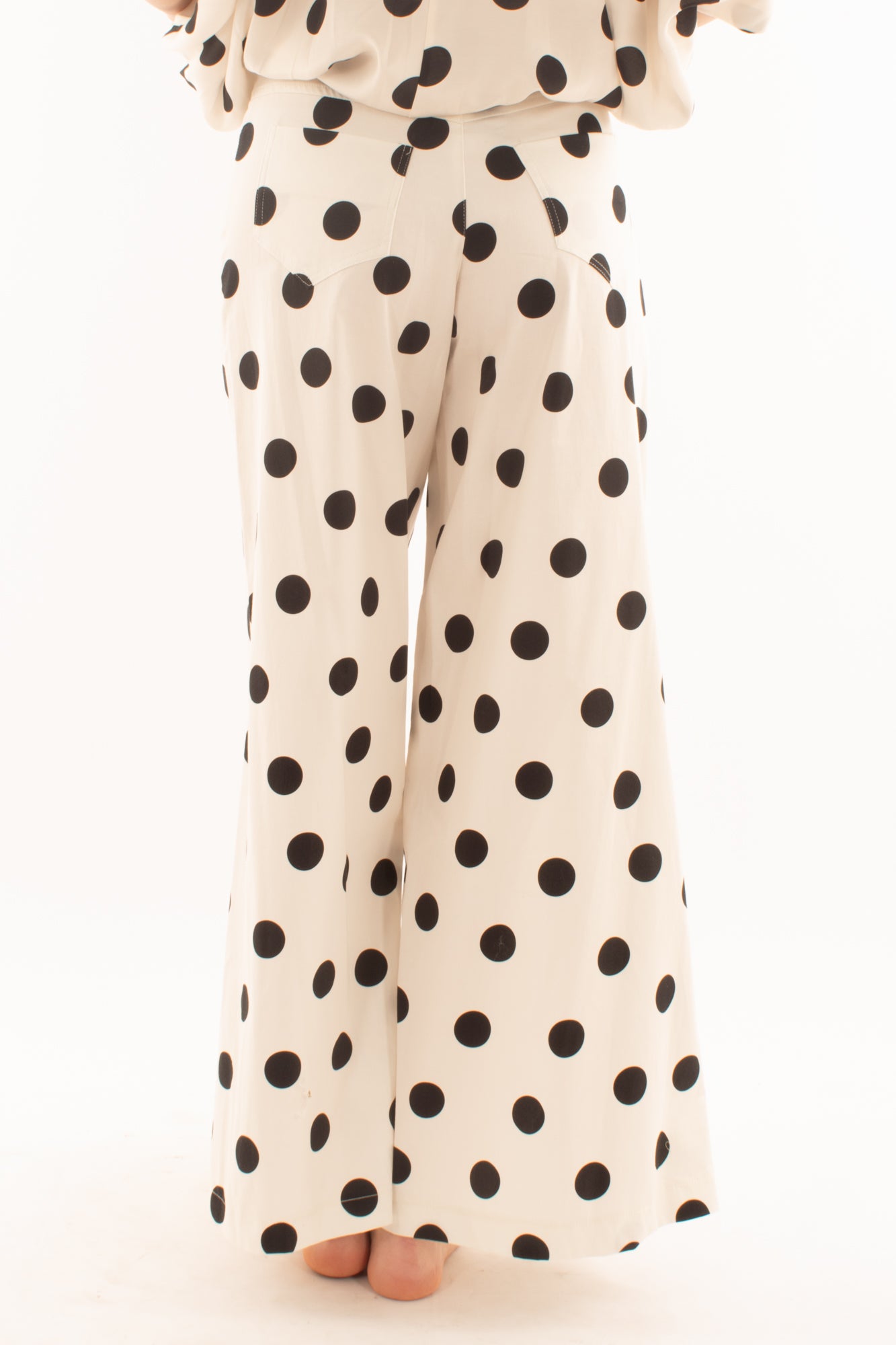Pantalone a pois da Donna Dixie - Latte