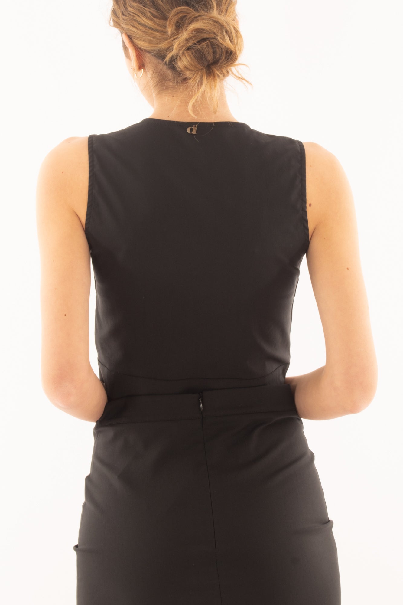 Gilet con abottonatura di lato da Donna Dixie - Nero