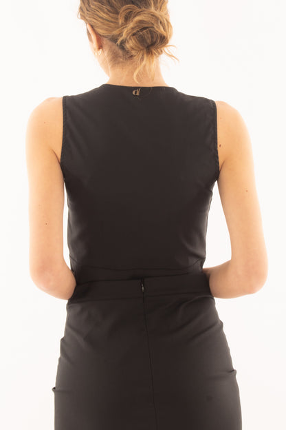 Gilet con abottonatura di lato da Donna Dixie - Nero