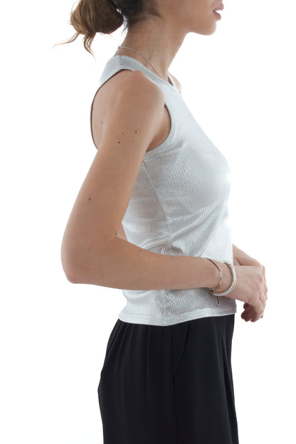 Canottiera spalmata da Donna Dixie - Argento