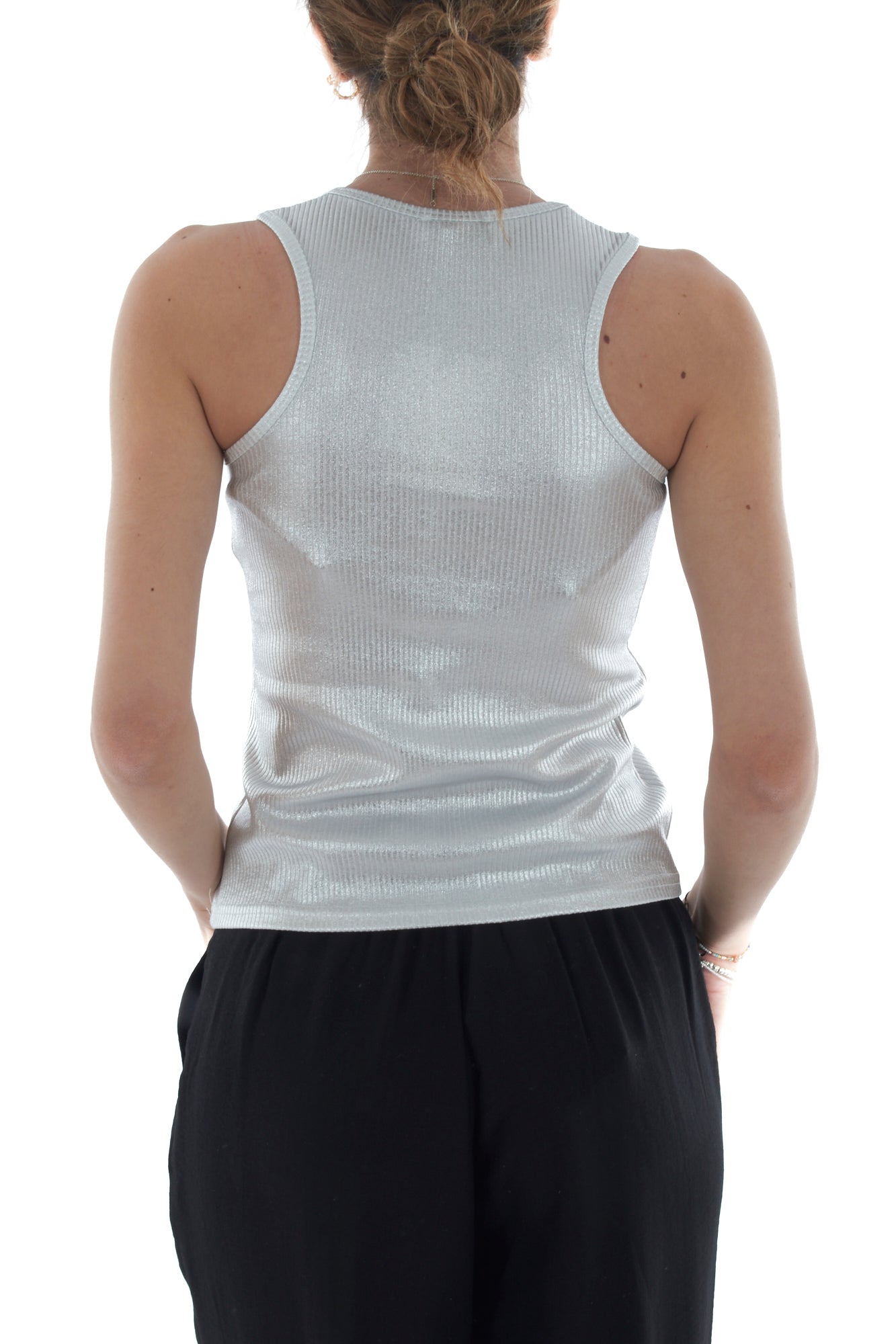 Canottiera spalmata da Donna Dixie - Argento