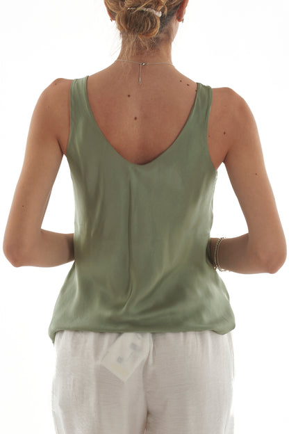 Canottiera spalla larga da Donna Dixie - Salvia