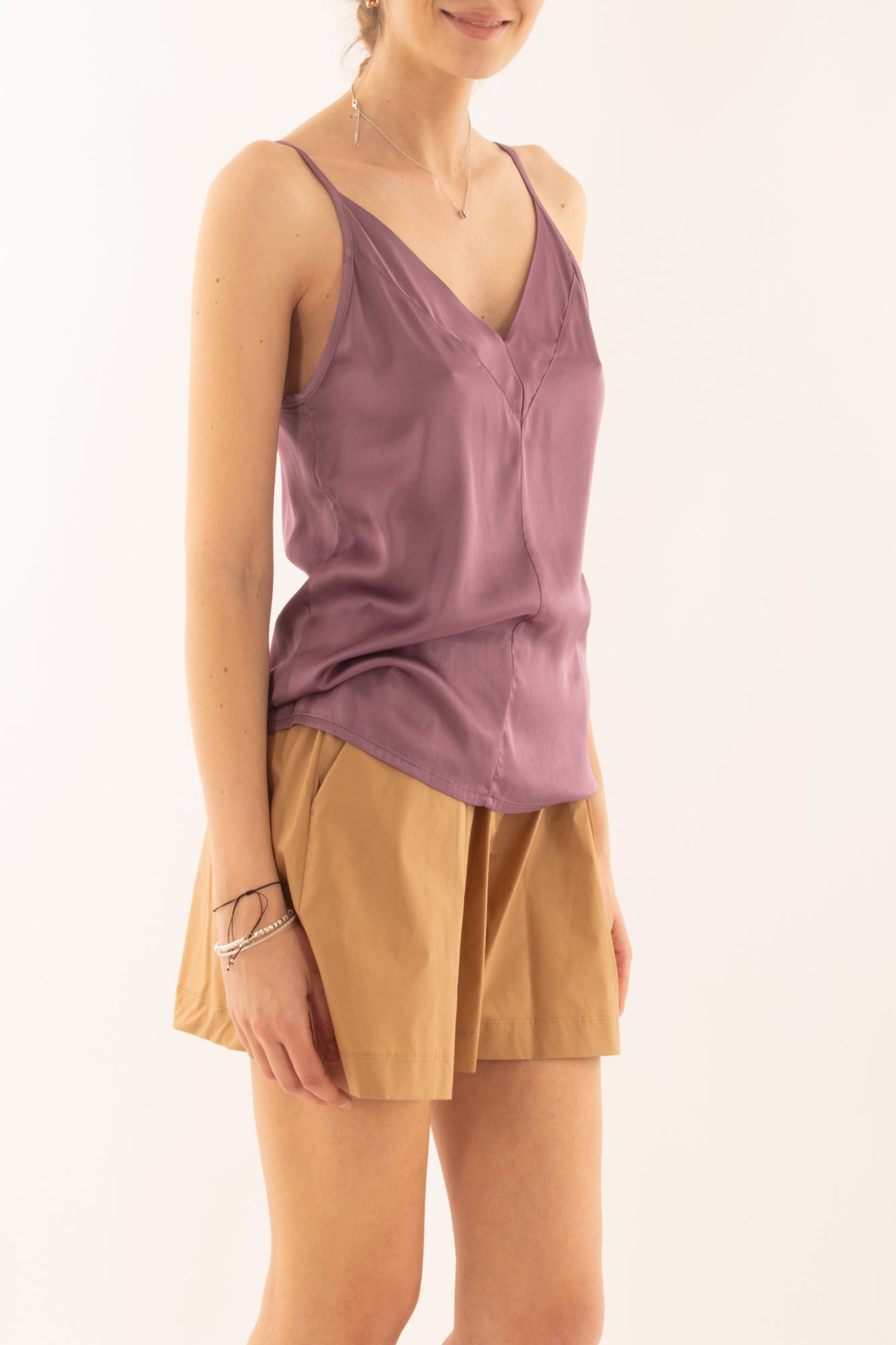 Canottiera a v da Donna Dixie - Mirtillo