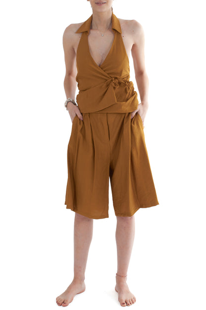 Gilet allacciato di lato da Donna Dixie Senape