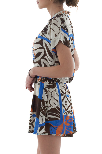 Blusa corta fantasia da Donna Dixie Multicolor