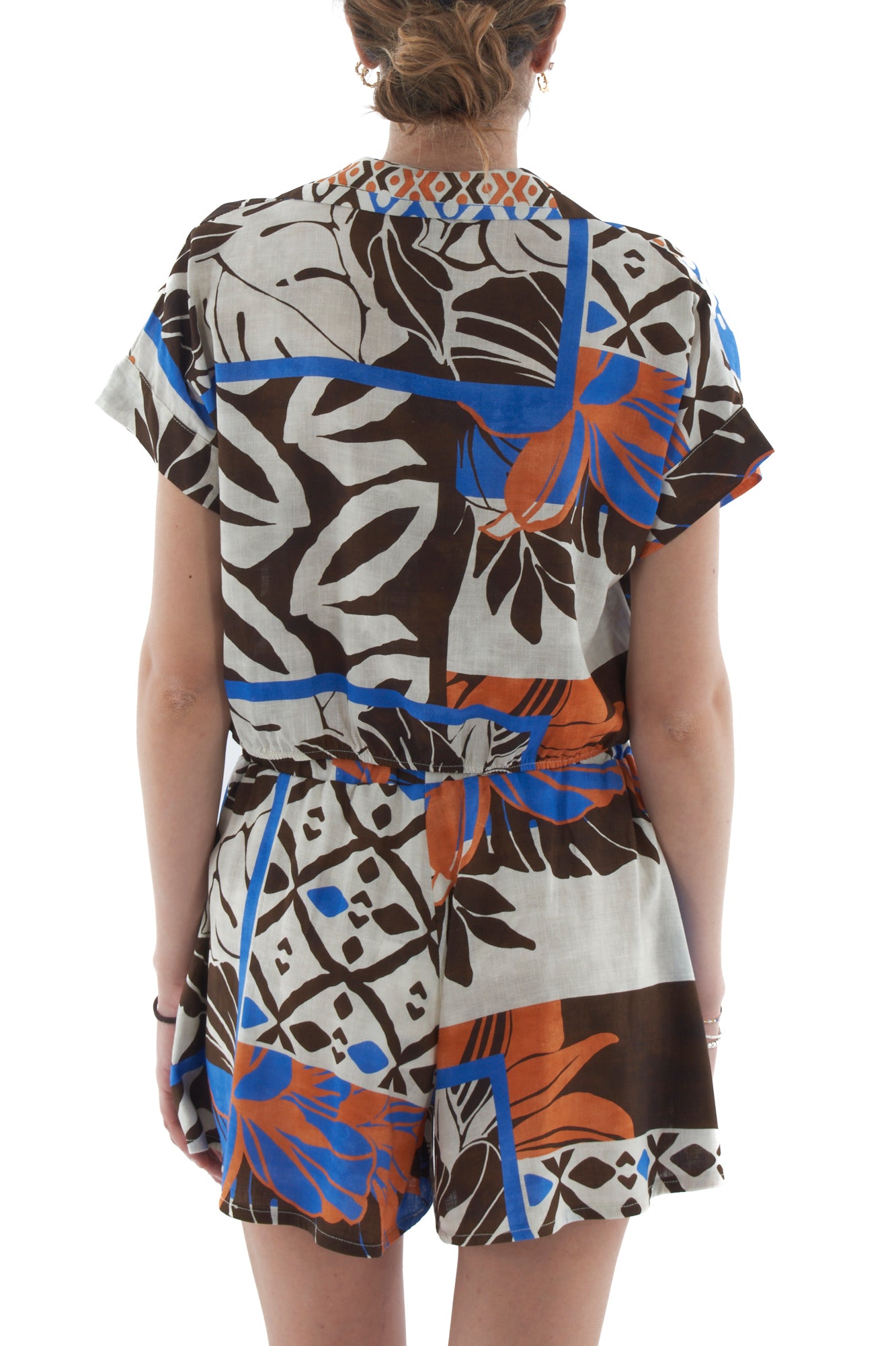 Blusa corta fantasia da Donna Dixie Multicolor
