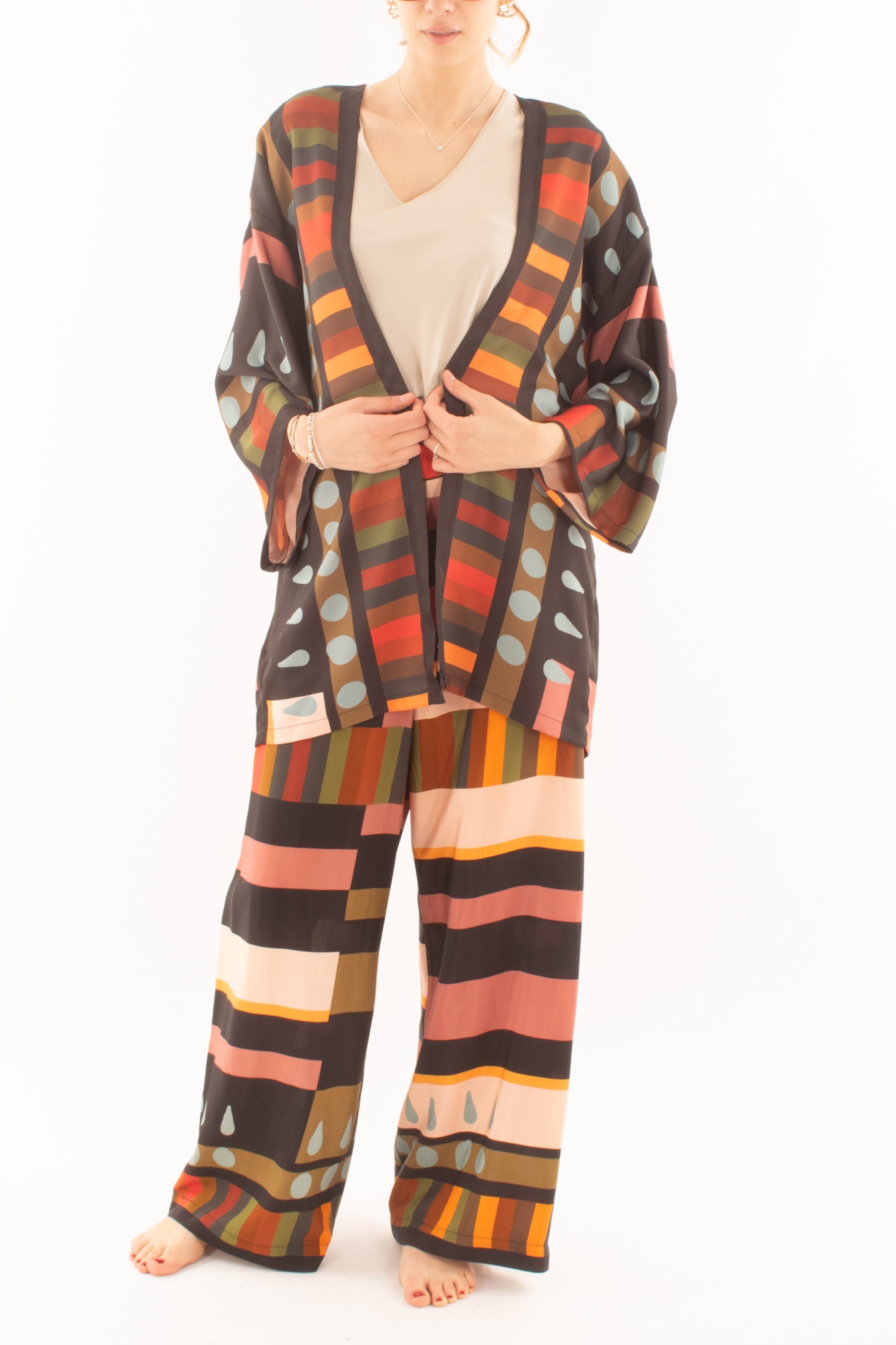 DIXIE Kimono geometrico da Donna Dixie - Multicolor Multicolor