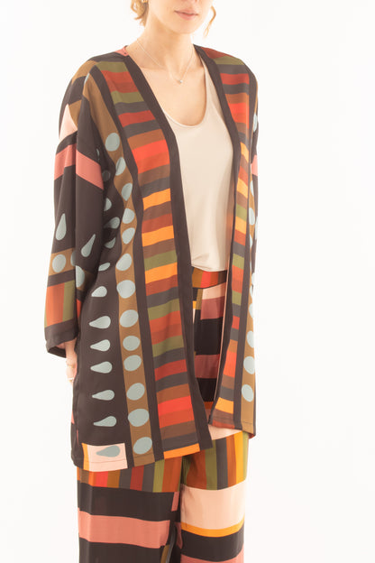 Kimono geometrico da Donna Dixie - Multicolor