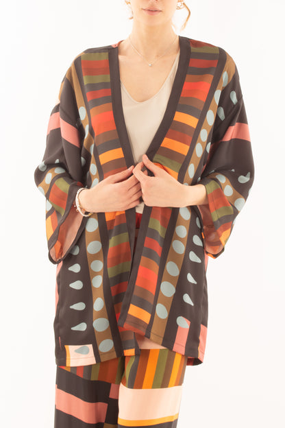 Kimono geometrico da Donna Dixie - Multicolor