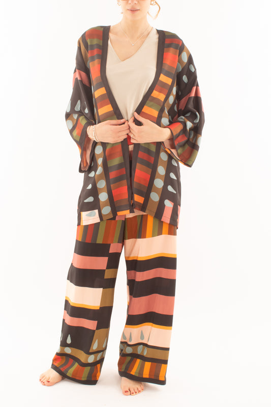 Kimono geometrico da Donna Dixie - Multicolor