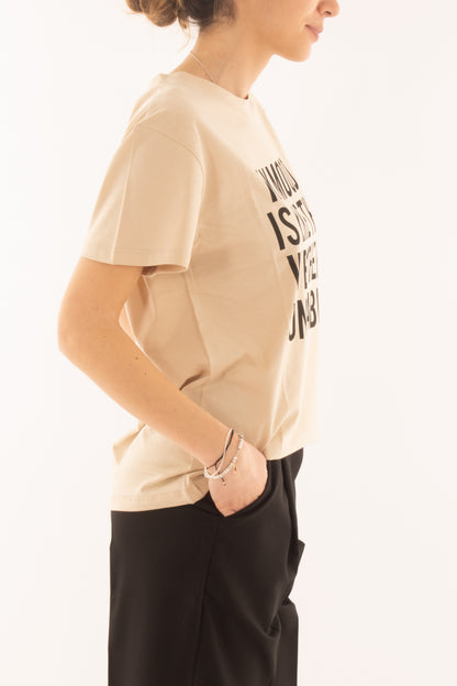 T- shirt con scritta da Donna Dixie - Avorio