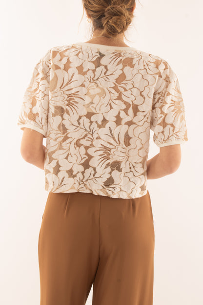 Maglia in pizzo da Donna Dixie - Beige