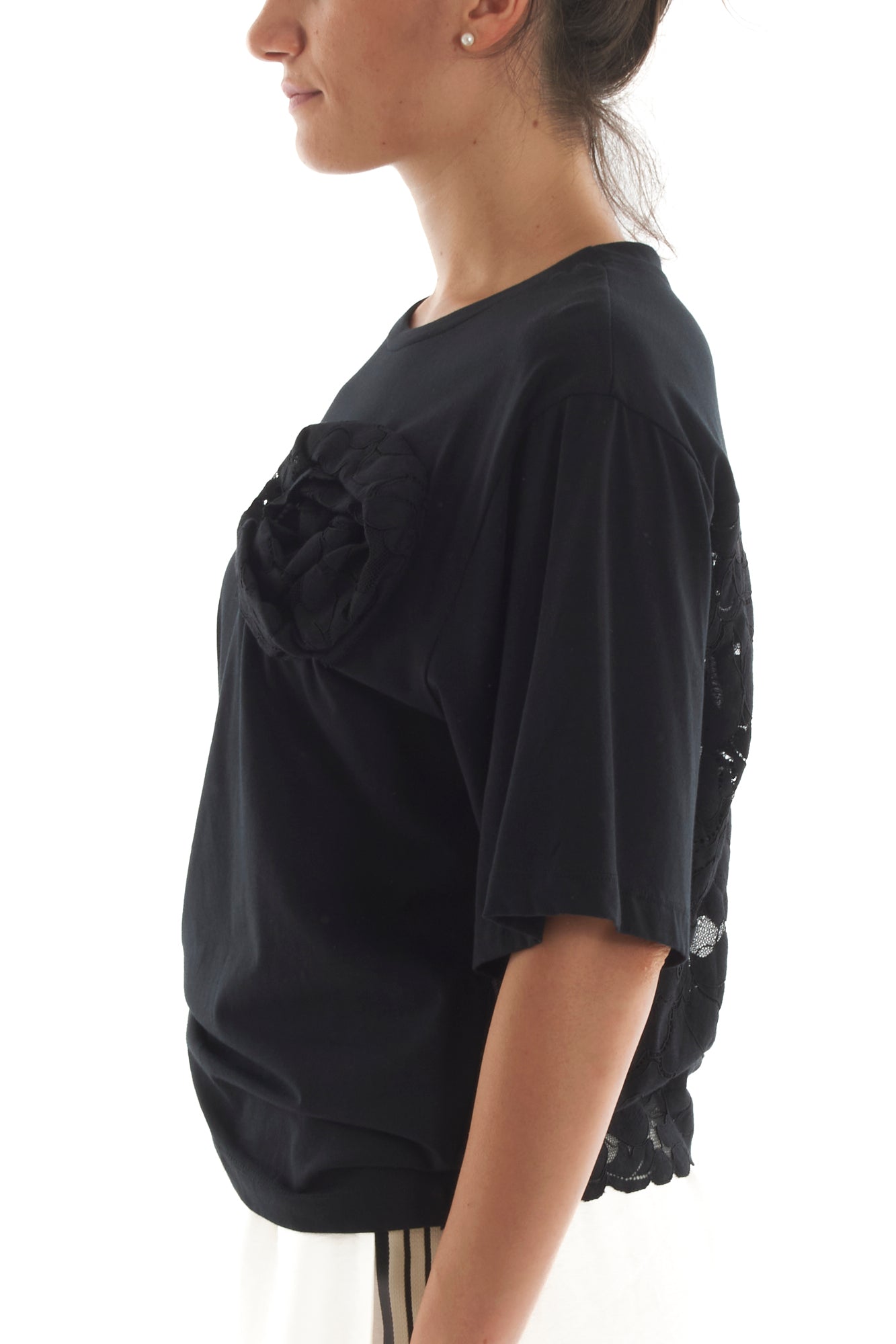 maglia con pizzo da Donna Dixie - Nero