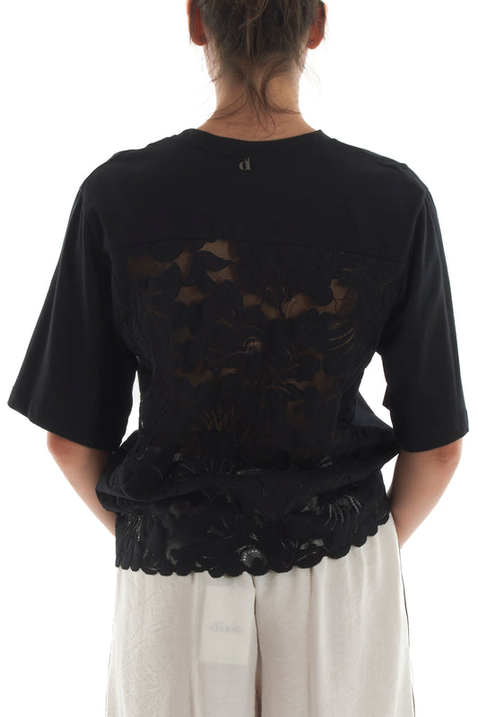 maglia con pizzo da Donna Dixie - Nero