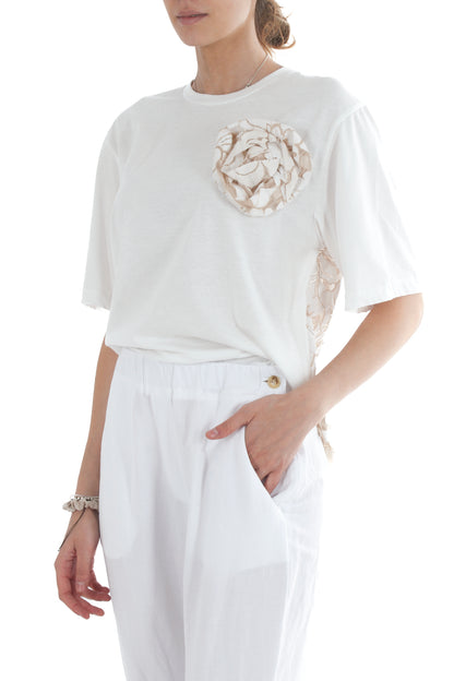 maglia con pizzo da Donna Dixie - Panna