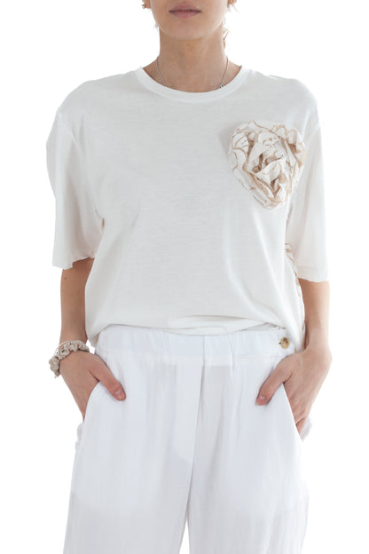 maglia con pizzo da Donna Dixie - Panna