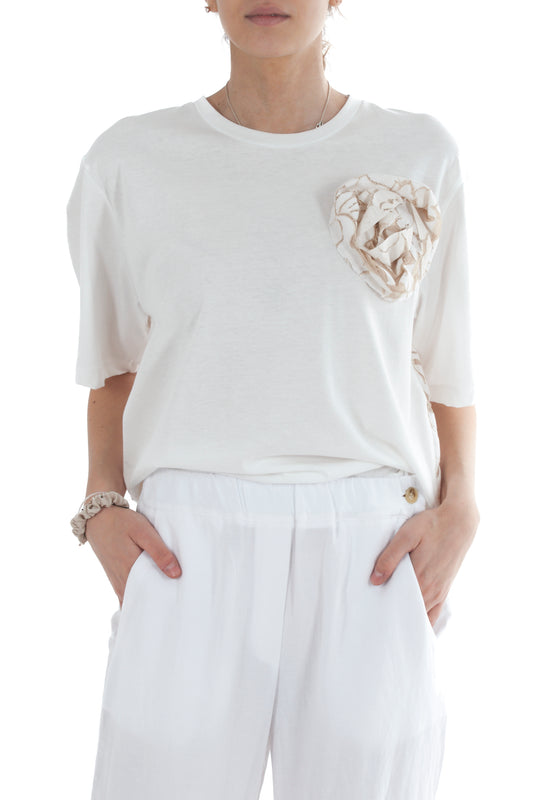 maglia con pizzo da Donna Dixie - Panna