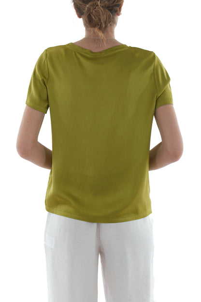 Blusa mezza manica in viscosa da Donna - Olio