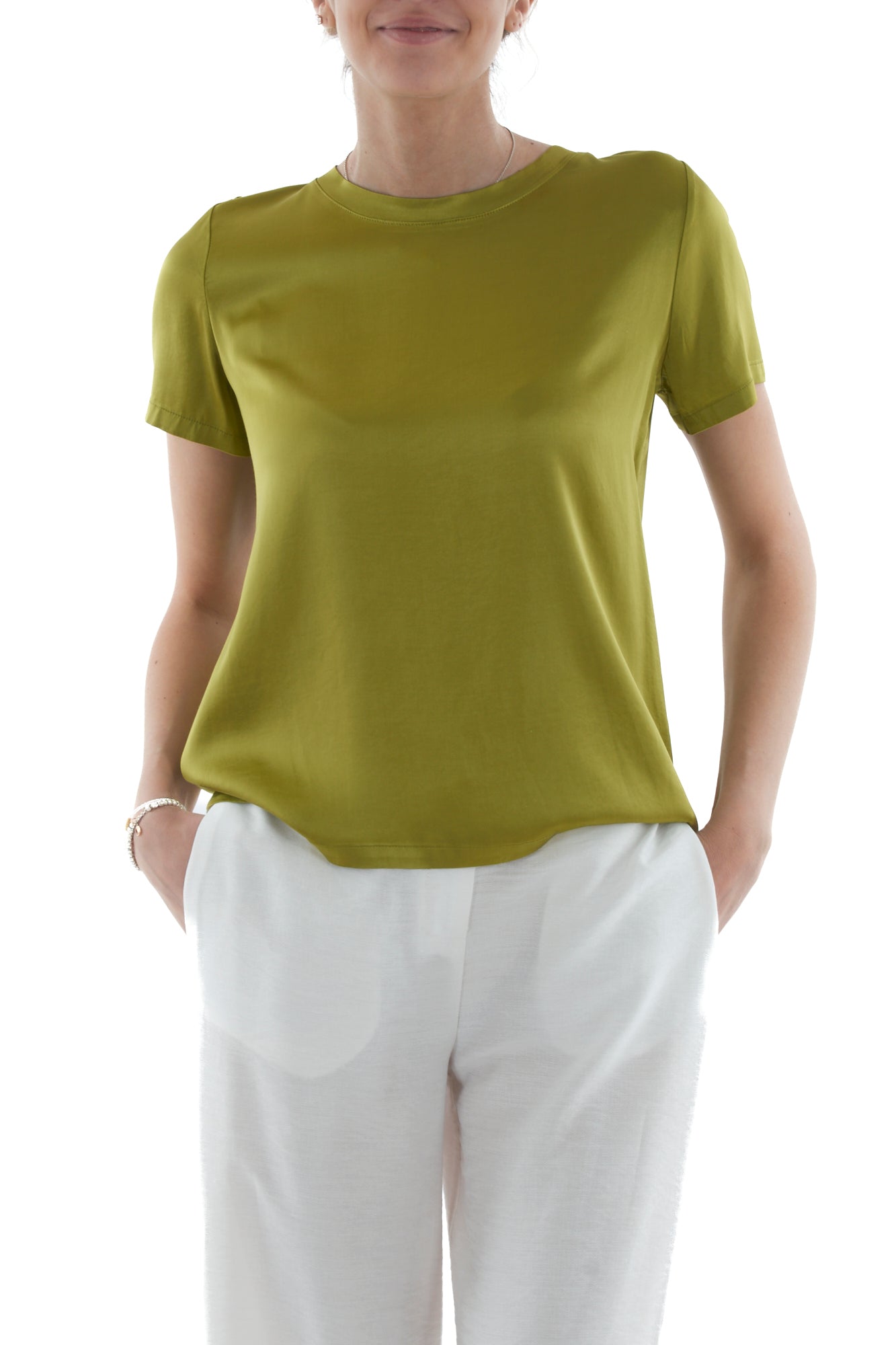 Blusa mezza manica in viscosa da Donna - Olio