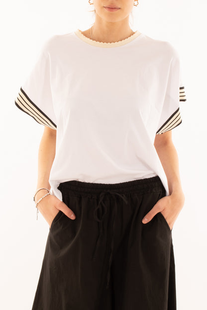 Maglia con bande latelari da Donna Dixie - Nero